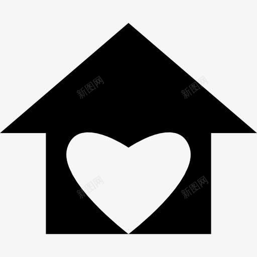 房子有爱心的形状图标png_新图网 https://ixintu.com 建筑 形状 心 心跳 房子 爱的心