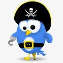 推特海盗社会网络社会锡推特字符素材