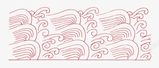 水纹png免抠素材_新图网 https://ixintu.com 中国传统纹样 中国传统纹案 中国风 图案 水纹 红色