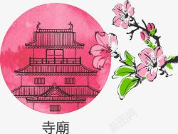 粉色寺庙素材