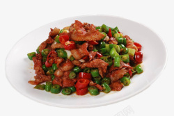 青红椒炒肉米青红椒美味家常小炒肉高清图片