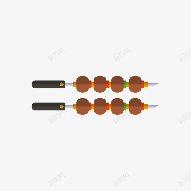 两串棕色烤串矢量图ai免抠素材_新图网 https://ixintu.com 两串 棕色 棕色烤串 灰色 烤串 食物 黑色 矢量图