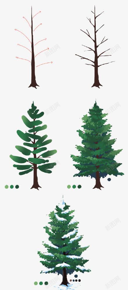 手绘树png免抠素材_新图网 https://ixintu.com 树干 植物 绘树步骤 绿树