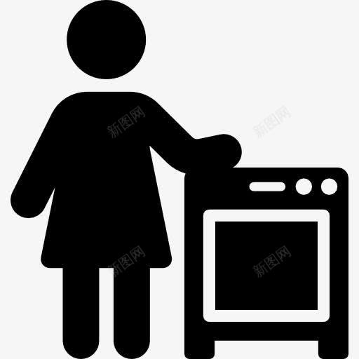 女人做饭图标png_新图网 https://ixintu.com 人 午餐 厨师 炊具 烤箱 餐