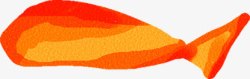 扁平水彩橙色的小鱼素材