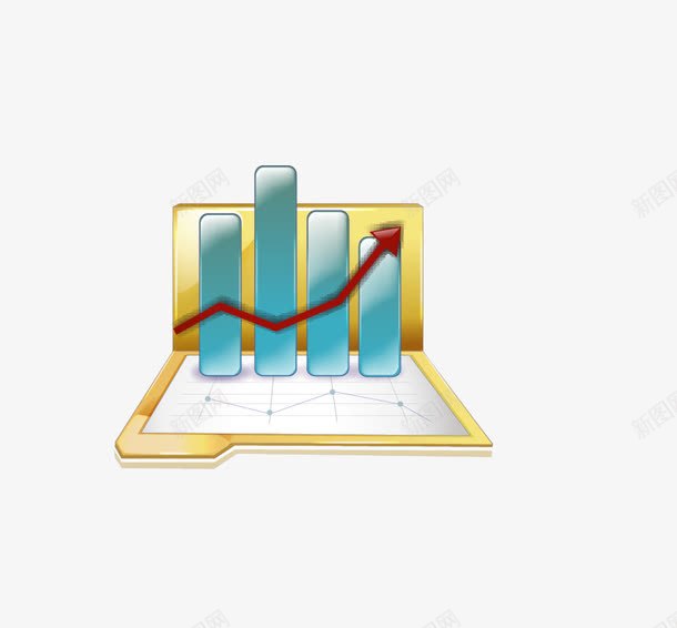 3D立体书籍报表png免抠素材_新图网 https://ixintu.com 书籍 分析 卡通 商业 金融