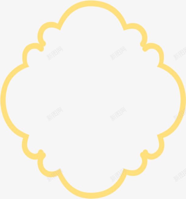 黄色线条云朵背景png免抠素材_新图网 https://ixintu.com 云朵 线条 背景 黄色