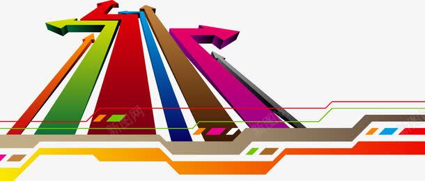 炫彩箭头png免抠素材_新图网 https://ixintu.com 指示 方向 炫彩 箭头
