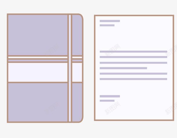 紫色笔记本png免抠素材_新图网 https://ixintu.com 卡通 笔记本 紫色