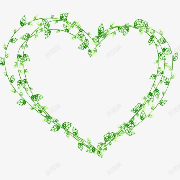 绿色树叶围绕的心形png免抠素材_新图网 https://ixintu.com 围绕 心形 树叶 绿色