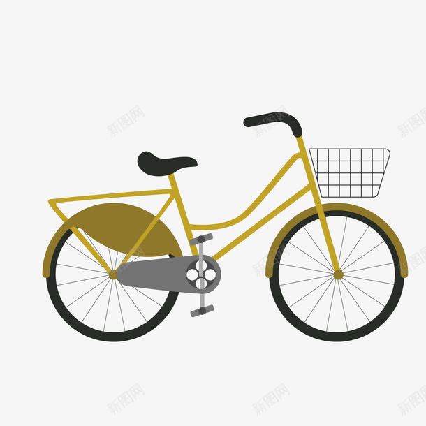 黄色自行车png免抠素材_新图网 https://ixintu.com 卡通 自行车 黄色单车