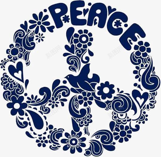 和平标志图标png_新图网 https://ixintu.com PEACE 创意LOGO 和平鸽 花纹