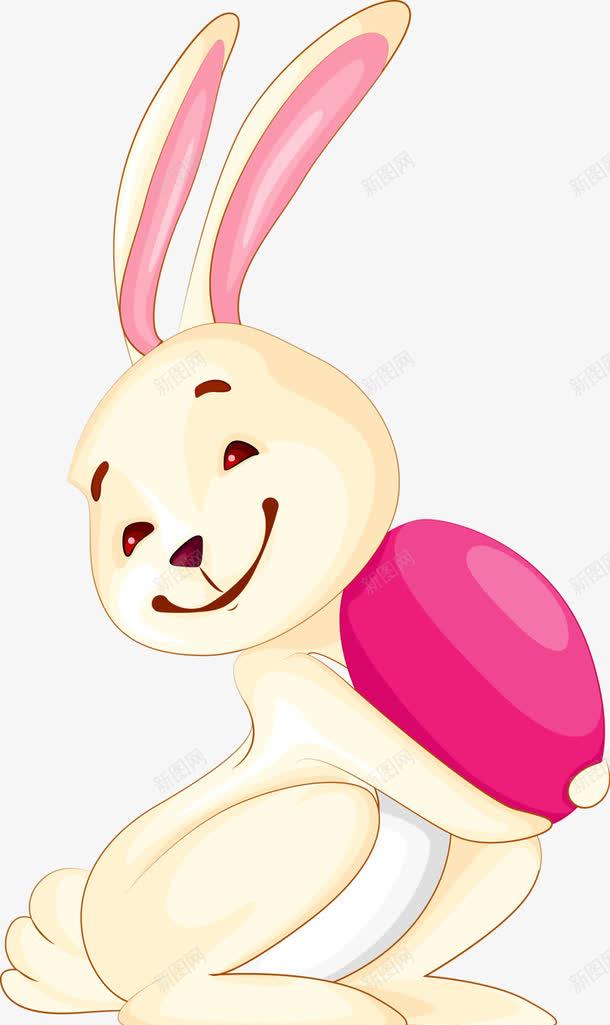 小白兔抱着彩蛋png免抠素材_新图网 https://ixintu.com 卡通兔 大耳朵 白兔 矢量素材 粉色蛋