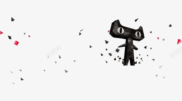 手绘黑色三角天猫装饰png免抠素材_新图网 https://ixintu.com 三角 装饰 黑色