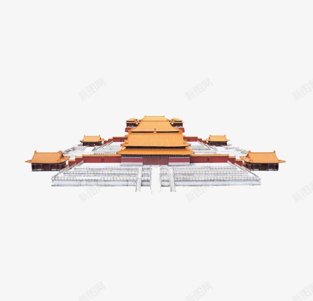 黄色建筑宫殿png免抠素材_新图网 https://ixintu.com 宫殿 建筑 装饰 黄色