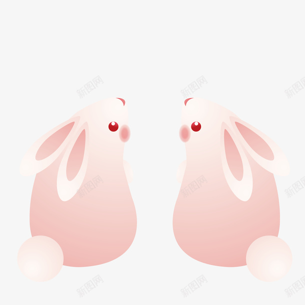 两只粉色的小兔子png免抠素材_新图网 https://ixintu.com 动物 卡通手绘 小兔子 手绘兔子 粉色兔子 装饰图