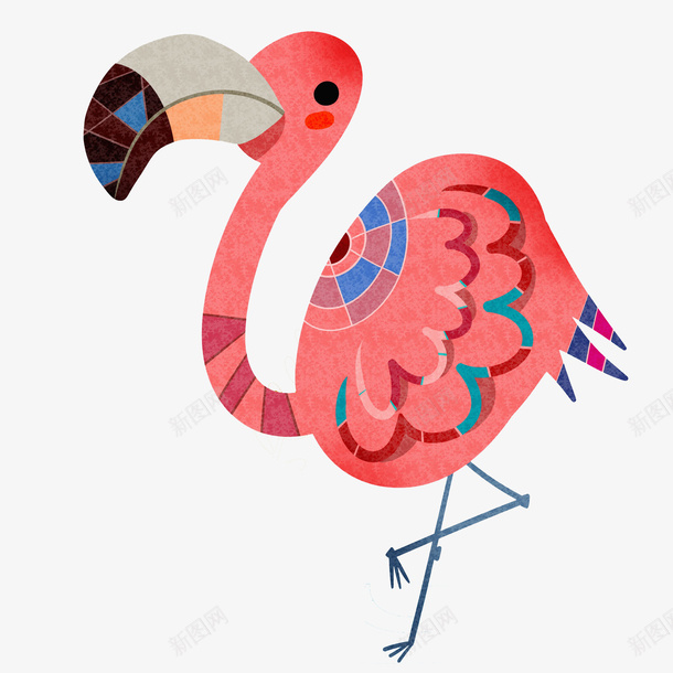卡通可爱的野鹤图png免抠素材_新图网 https://ixintu.com 动物 卡通 可爱的 大嘴巴 插图 红色的 野鹤