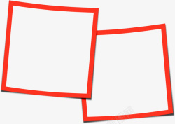 两张红线边框白纸素材