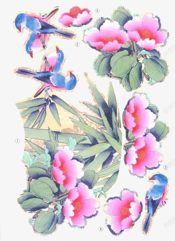 水彩国画png免抠素材_新图网 https://ixintu.com 中国画国画 国画 国画元素 国画素材 桃花 花卉