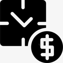 货币时间美元的营业时间图标高清图片