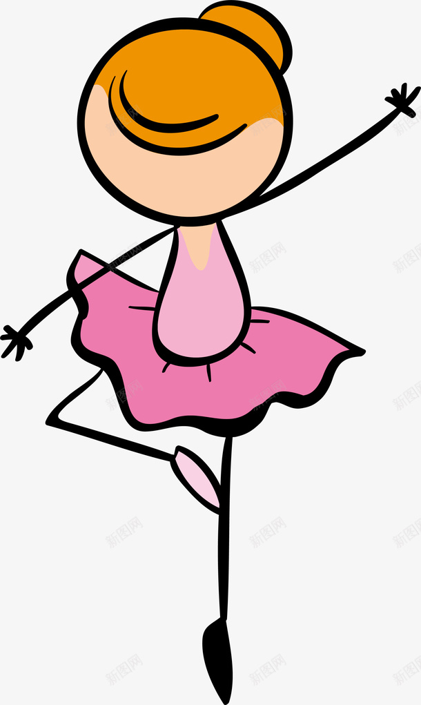 跳舞的卡通女孩插画png免抠素材_新图网 https://ixintu.com 卡通女孩 女孩插画 练习舞蹈 舞蹈 芭蕾舞 跳舞的女孩