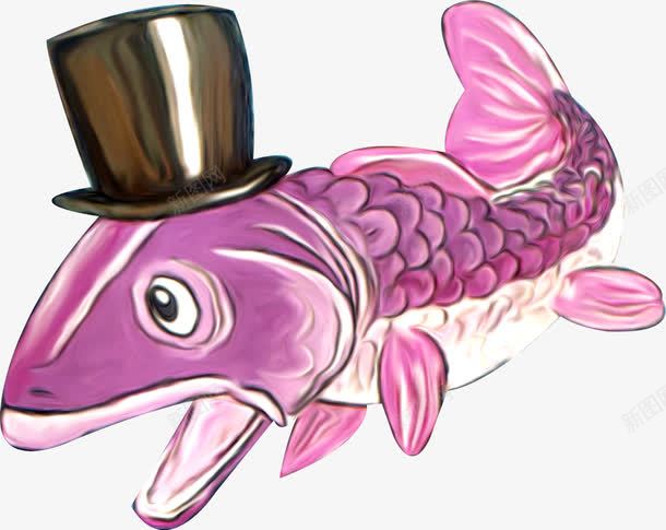 鱼png免抠素材_新图网 https://ixintu.com 卡通动物 手绘 水底生物 金鱼 鱼 鱼类