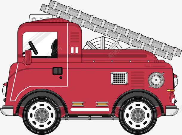 救援车png免抠素材_新图网 https://ixintu.com 卡通的 可爱的 手绘的 救护车 救援车 红色的 警车