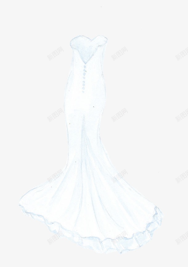 礼服png免抠素材_新图网 https://ixintu.com 婚礼素材 白色礼服 裙子