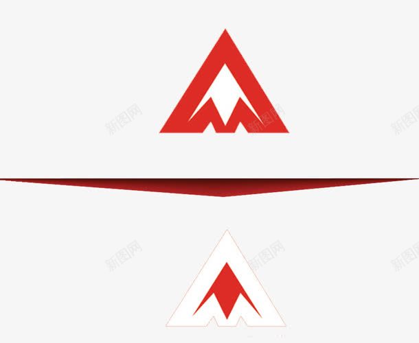红色三角图形图标png_新图网 https://ixintu.com 三角标签 几何 几何元素 图标 大红色