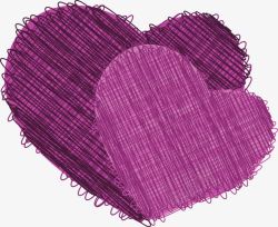 紫色清新编织爱心装饰图案素材