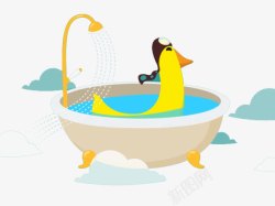 洗澡的鸭子素材