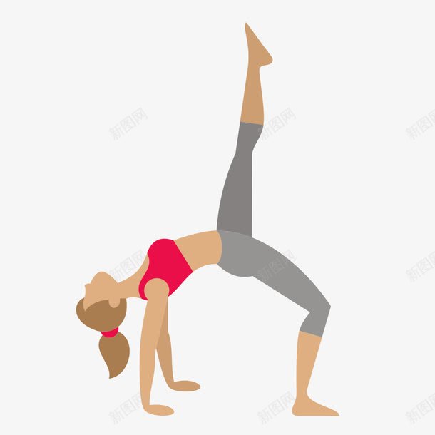 手绘瑜伽女孩png免抠素材_新图网 https://ixintu.com 健身 放松 瑜伽 瑜伽女 肌肉女 锻炼