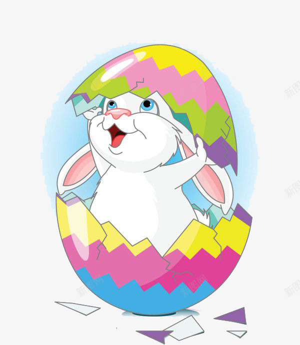 彩蛋里的可爱小兔子png免抠素材_新图网 https://ixintu.com 兔子 可爱 彩蛋 手绘