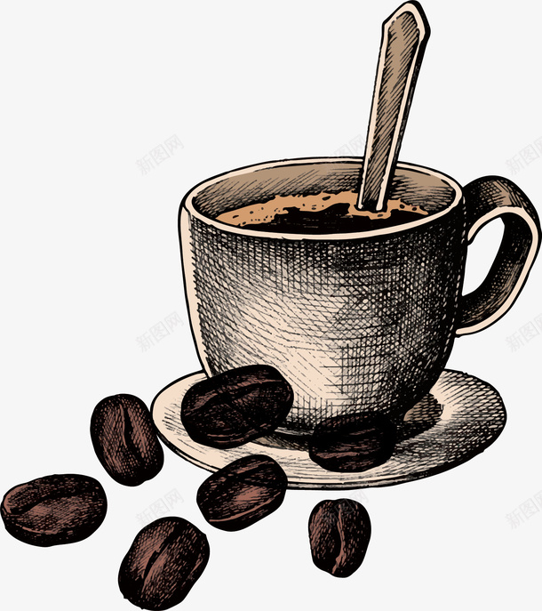 手绘风咖啡豆咖啡矢量图ai免抠素材_新图网 https://ixintu.com 咖啡 咖啡豆 手绘咖啡 手绘风 矢量png 自制咖啡 矢量图