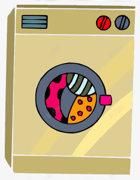 卡通洗衣机png免抠素材_新图网 https://ixintu.com 多功能 家用 手绘图案 洗衣机 翻滚式