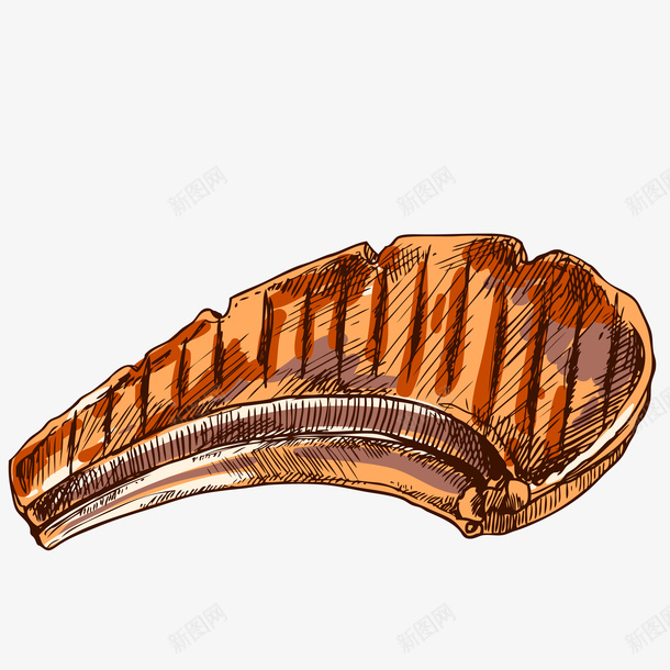 手绘牛排png免抠素材_新图网 https://ixintu.com png图形 png装饰 手绘 牛排 装饰 食物
