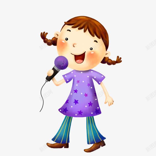 唱歌中的女孩png免抠素材_新图网 https://ixintu.com 卡通 唱歌 唱歌中的女孩 女孩 麦克风