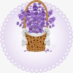 紫色花篮素材
