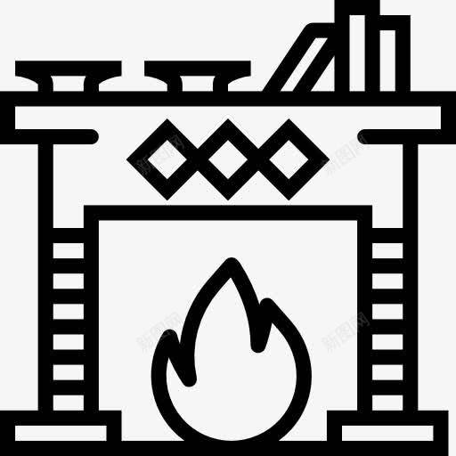 壁炉图标png_新图网 https://ixintu.com 冬季温暖 壁炉 客厅 烟囱