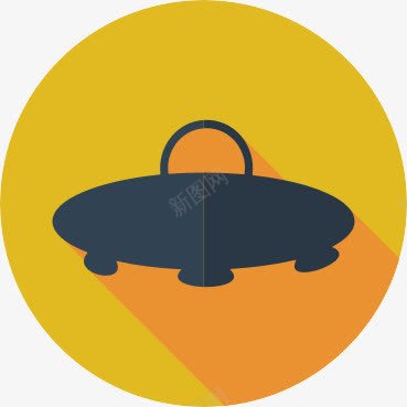 橙黄色ufo图标png_新图网 https://ixintu.com ufo 图标 圆标 标志 橙黄色