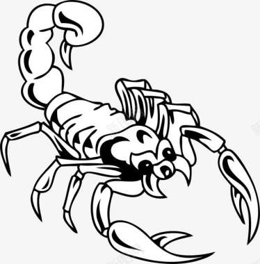 卡通手绘黑色的蝎子图标图标