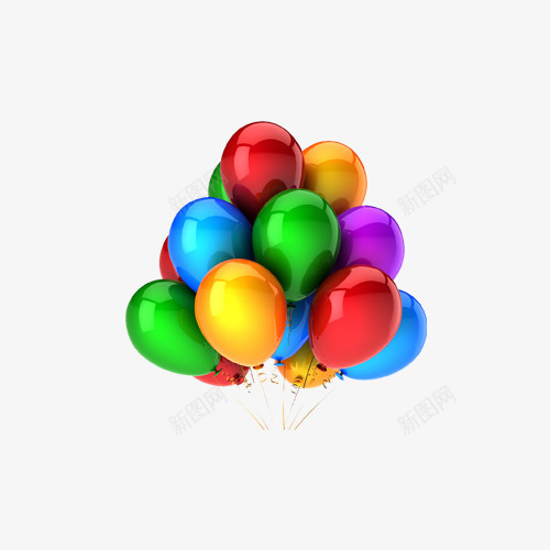 一束气球png免抠素材_新图网 https://ixintu.com 彩色 气球 漂亮 玩具