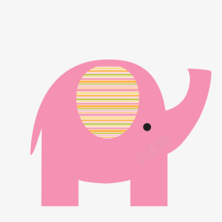 一只可爱的粉色小象矢量图素材