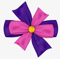 粉紫色蝴蝶结素材