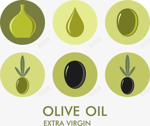 橄榄油创意图标png_新图网 https://ixintu.com 图标设计 圆形图标 橄榄油 油滴 绿色