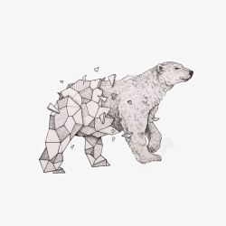具象化化成体块的北极熊高清图片