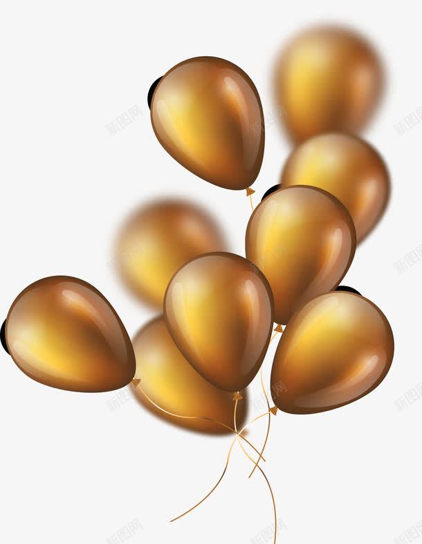 金色清新气球装饰图案png免抠素材_新图网 https://ixintu.com 免抠PNG 气球 清新 装饰图案 金色
