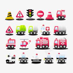 交通道具警示交通图标高清图片