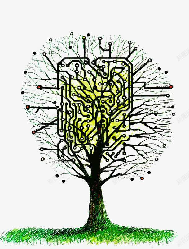 手绘树状图png免抠素材_新图网 https://ixintu.com ppt大树 手绘 新鲜空气 树状图 清新 电路板 空气