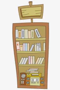一个卡通的书柜矢量图素材